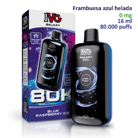 5T. Blue Raspberry Ice 0 mg. «IVG Galaxy 80K » Vaper desechable