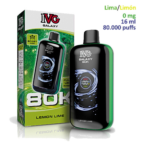 5T. Lemon Lime 0 mg. «IVG Galaxy 80K » Vaper desechable