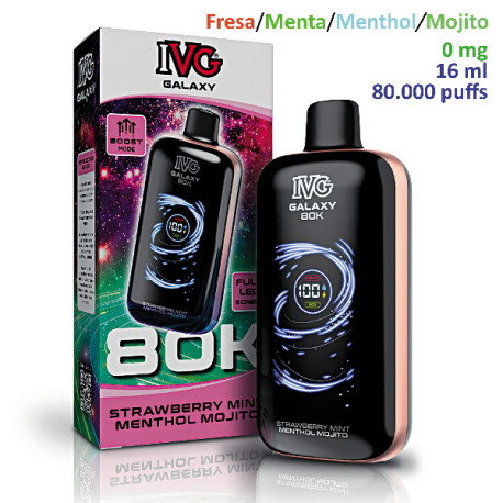 5T. Strawberry Mint Mojito 0 mg. «IVG Galaxy 80K » Vaper desechable