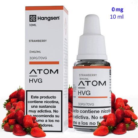 4T. e-liquid Strawberry 0 mg. «Hangsen Atom» envase con 10 ml.
