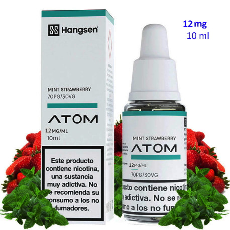 4T. e-liquid Mint Strawberry 12 mg. «Hangsen Atom» envase con 10 ml.