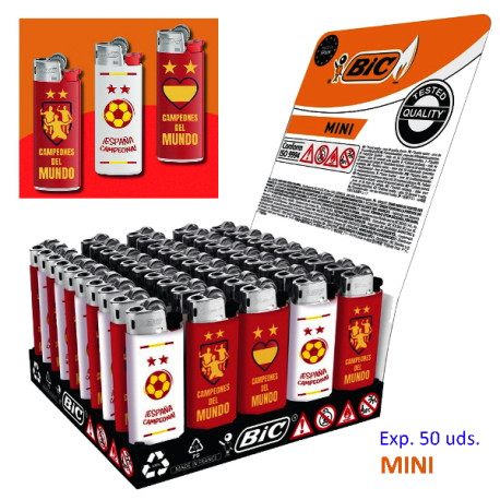 4T. Expositor con 50 encendedores «BIC» Mini «MOMENTUMS»