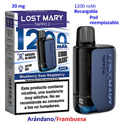 9T. Kit Blueberry Sour Raspberry 20 mg. «Lost Mary TAPPO 2» recargable