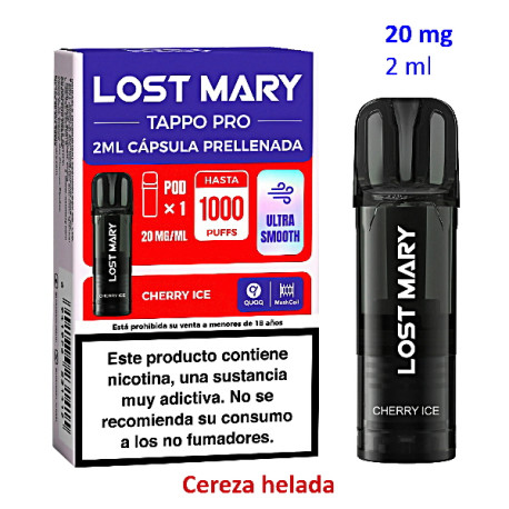 4T. Pod Cherry Ice 20mg. «Lost Mary TAPPO PRO»