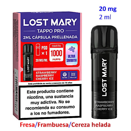 4T. Pod Strawberry Raspberry Cherry 20mg. «Lost Mary TAPPO PRO»