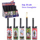 3T. Expositor con 25 encendedores piezo «Prof» Inanga Xmas Snowglobe