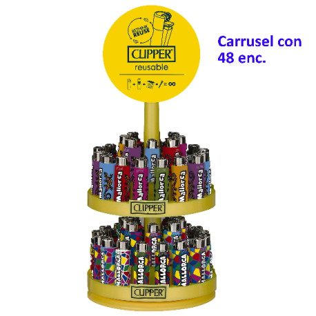 4T. Clipper «MALLORCA TRENCADIS»  Carrusel 48 encendedores funda