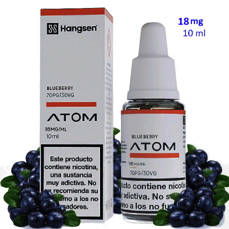 4T. e-liquid Blueberry 18 mg. «Hangsen Atom» envase con 10 ml.