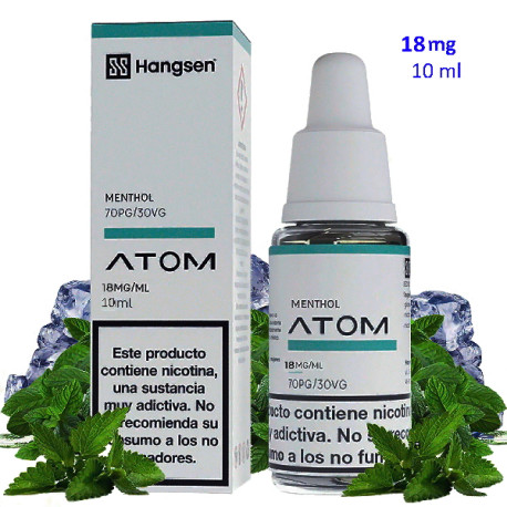 4T. e-liquid Menthol 18 mg. «Hangsen Atom» envase con 10 ml.