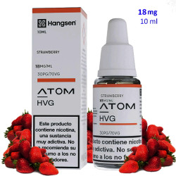 4T. e-liquid Strawberry 18 mg. «Hangsen Atom» envase con 10 ml.