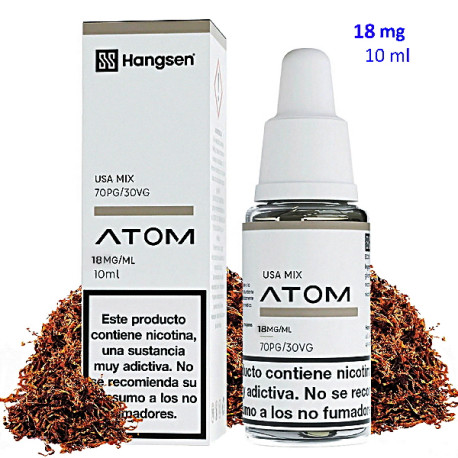 4T. e-liquid Usa Mix 18 mg. «Hangsen Atom» envase con 10 ml.