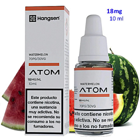 4T. e-liquid Watermelon 18 mg. «Hangsen Atom» envase con 10 ml.