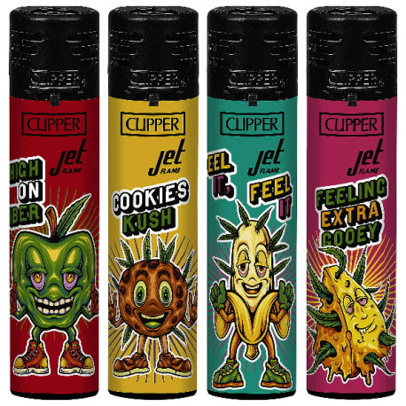 4T. Clipper «STONED YUMMY» Jet flame Expositor con 48 encendedores