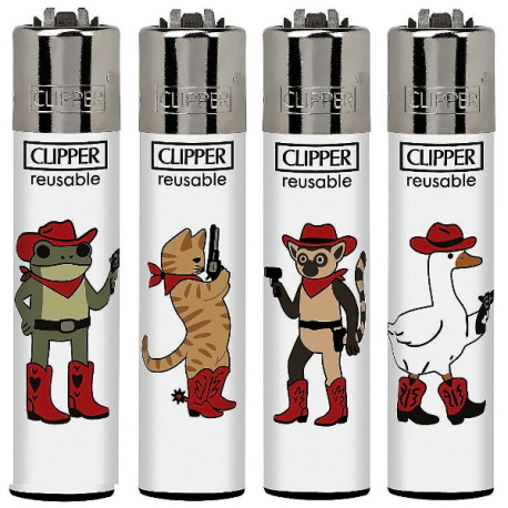 4T. Clipper «COWBOY ANIMALS» Exp. 48 encendedores