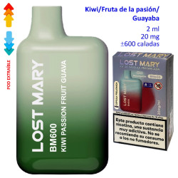 4T. Kiwi Passion Fruit Guava 20 mg. «Lost Mary BM600» prefilled pod Vaper desechable