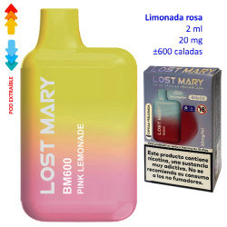 4T. Pink Lemonade 20 mg. «Lost Mary BM600» prefilled pod Vaper desechable