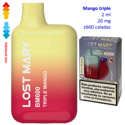4T. Triple Mango 20 mg. «Lost Mary BM600» prefilled pod Vaper desechable