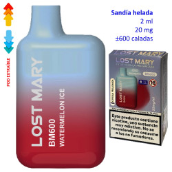 4T. Watermelon Ice 20 mg. «Lost Mary BM600» prefilled pod Vaper desechable