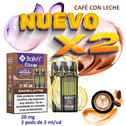 4T. Cafe latte 20 mg. «BALMY ÉLITE PRO» 2 Pod recarga