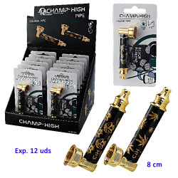 3T. Expositor con 12 pipas de metal «CHAMP HIGH» golden