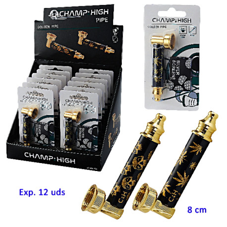 3T. Expositor con 12 pipas de metal «CHAMP HIGH» golden