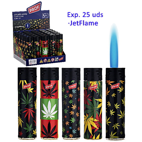 3T. Expositor con 25 encendedores jetflame «Prof» Rasta