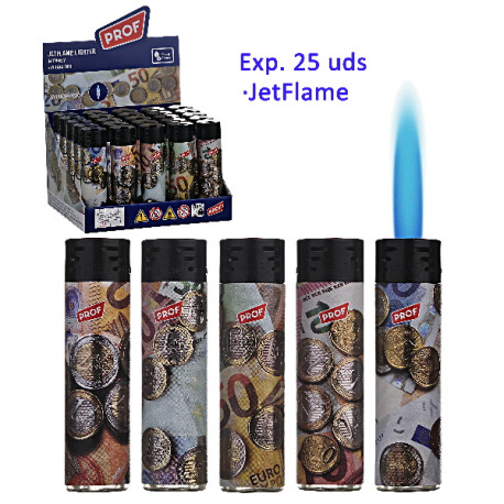 3T. Expositor con 25 encendedores jetflame «Prof» Round Money