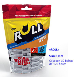 4T. 120 filtros «Slim 6 mm.» «ROLL» Caja con 10 bolsas