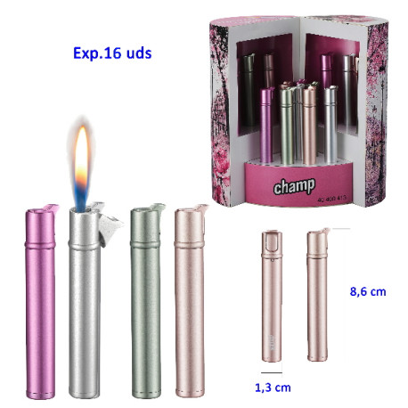 3T. Expositor con 16 encendedores piezo «Champ» Stick