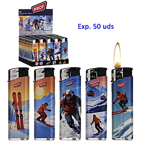3T. Expositor con 50 encendedores piezo «Prof» Ski