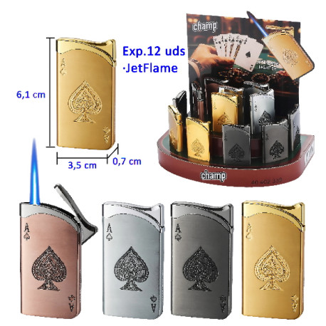 3T. Expositor con 12 encendedores jetflame «Champ» As Pic