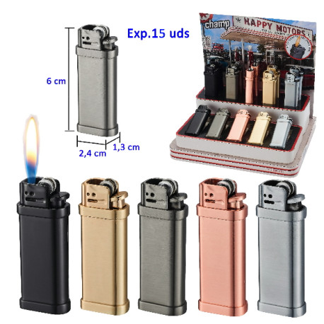 3T. Expositor con 15 encendedores piedra «Champ» Jerrycan