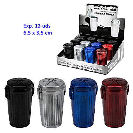 3T. Expositor con 12 ceniceros de bolsillo «Tras Bin» 6,5x3,5 cm.