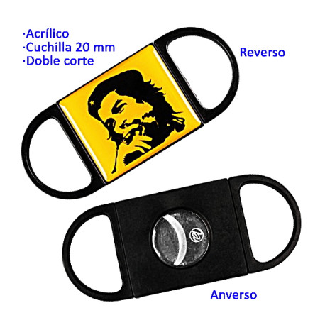 3T. Cortapuros acrílico «Che» negro/amarillo 20mm doble corte