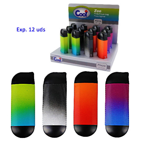 3T. Expositor con 12 encendedores piezo «COOL» Zoe