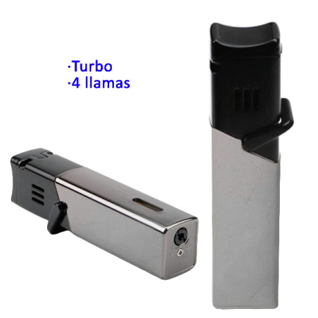 3T. Encendedor turbo  «SKY» 4 llamas gun metal/negro