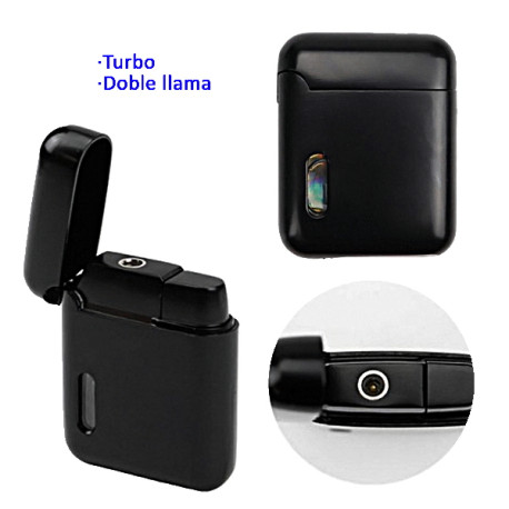 3T. Encendedor turbo  «SKY» 2 llamas negro