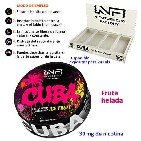 4T. Ice Fruit CUBA BLACK Nicotine pouches 30 mg.