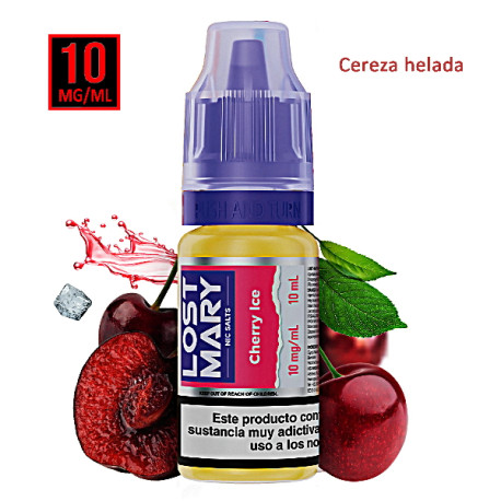 6T. 10 mg. Cherry Ice «LOST MARY» Sales de nicotina 10 ml.