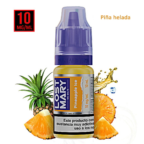 6T. 10 mg. Pineapple Ice «LOST MARY» Sales de nicotina 10 ml.