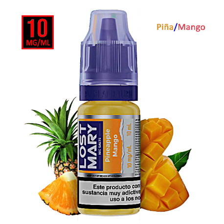 6T. 10 mg.  Pineapple Mango «MARYLIQ» Sales de nicotina 10 ml.