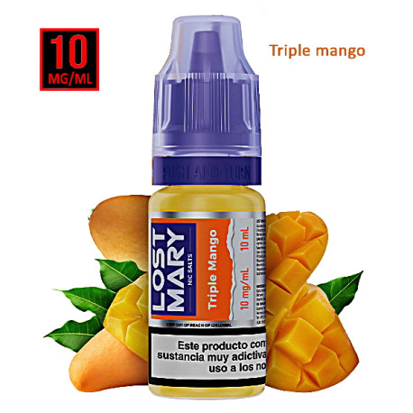 6T. 10 mg. Triple Mango «LOST MARY» Sales de nicotina 10 ml.
