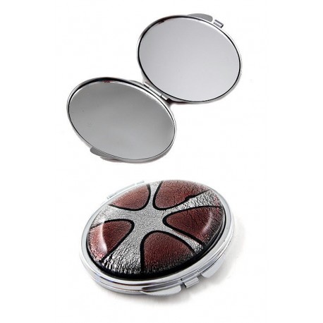 1T. Brown Oval Pocket Mirror Fc004G