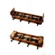 1T. Perchero con guardallaves en madera decorado con 3 miniaturas de máquinas de coser «Singer» antiguas