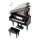 5T. Decorative miniature piano in wood. With music box